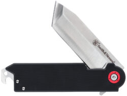 Smith & Wesson Knives 1193144 Big Benji  3.50" Folding Plain Stainless Steel Blade 4.25" Black